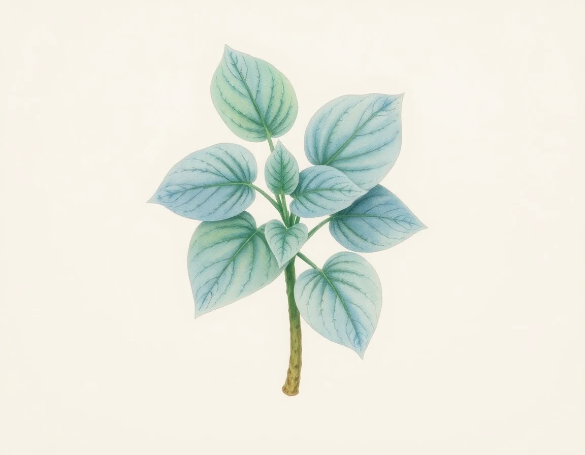 Watercolor illustration of Hosta 'Frilly Fantasy'