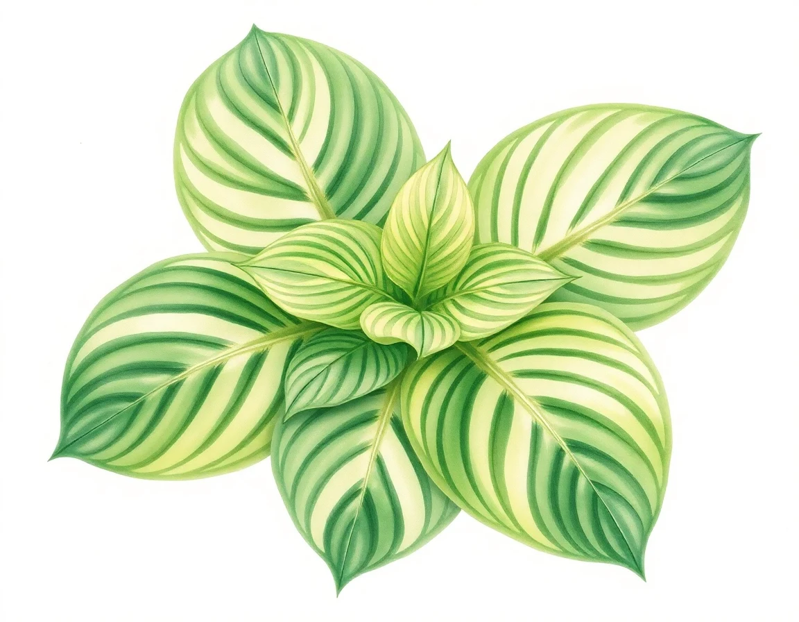 Watercolor illustration of Hosta 'Frilly Puckers'