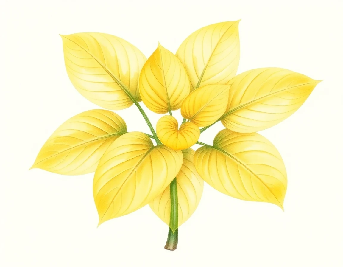 Watercolor illustration of Hosta 'Frog Bog'