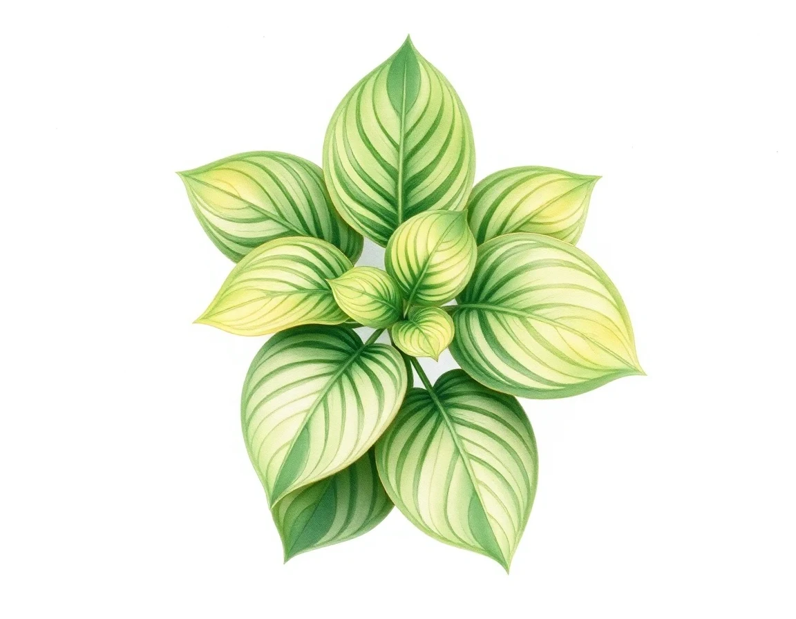 Watercolor illustration of Hosta 'Front Forty'