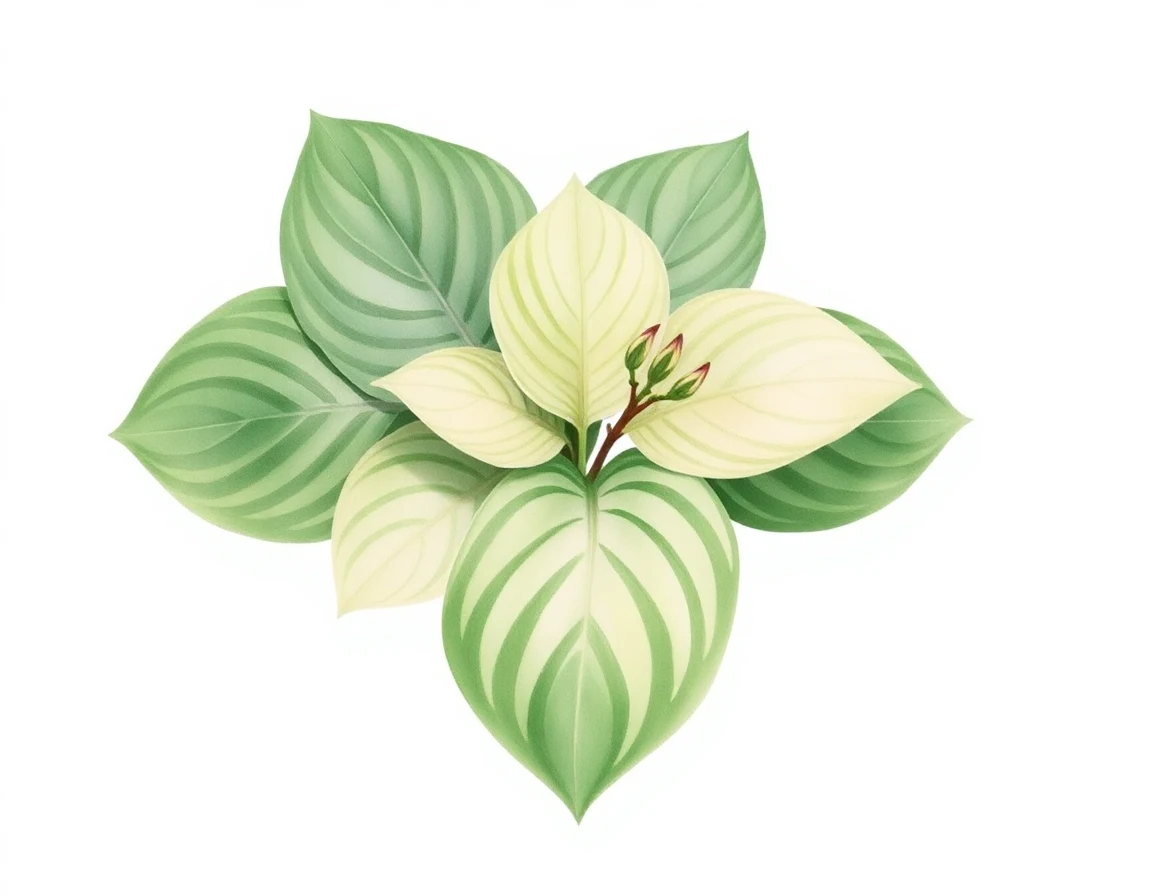 Watercolor illustration of Hosta 'Fruit Cup'