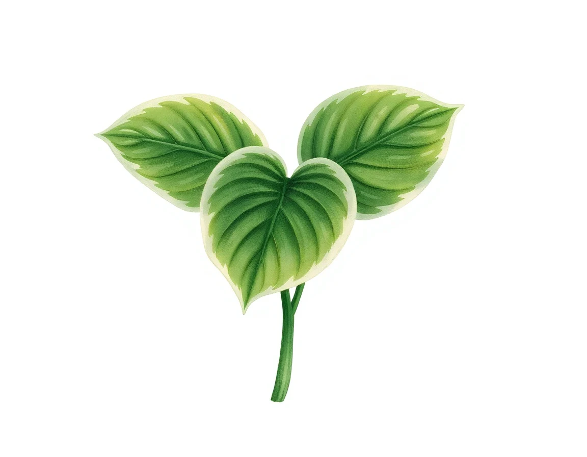 Watercolor illustration of Hosta 'Fukurin Tosayama'
