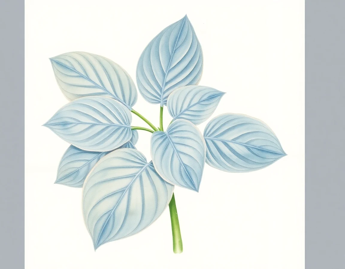 Watercolor illustration of Hosta 'Full Frontal'