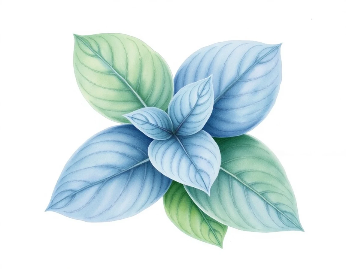 Watercolor illustration of Hosta 'Full Moon'