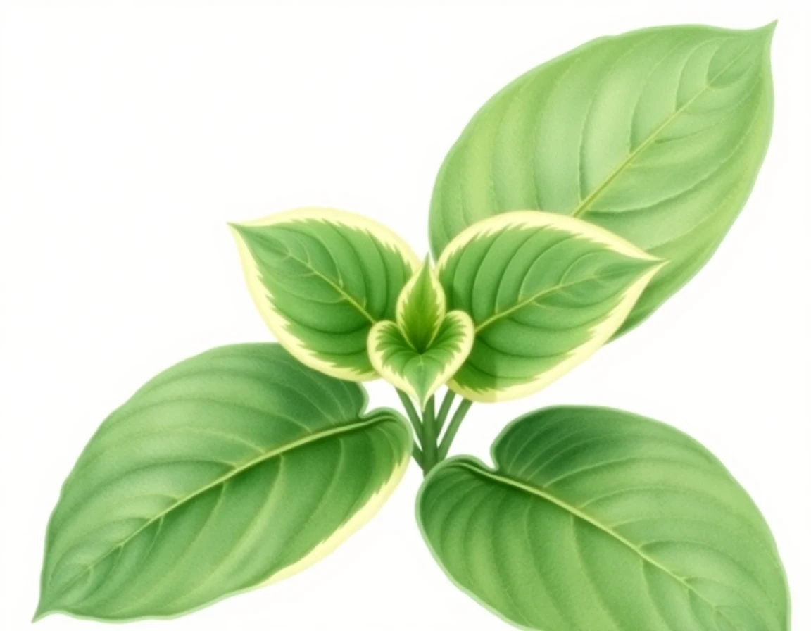 Watercolor illustration of Hosta 'Futura'
