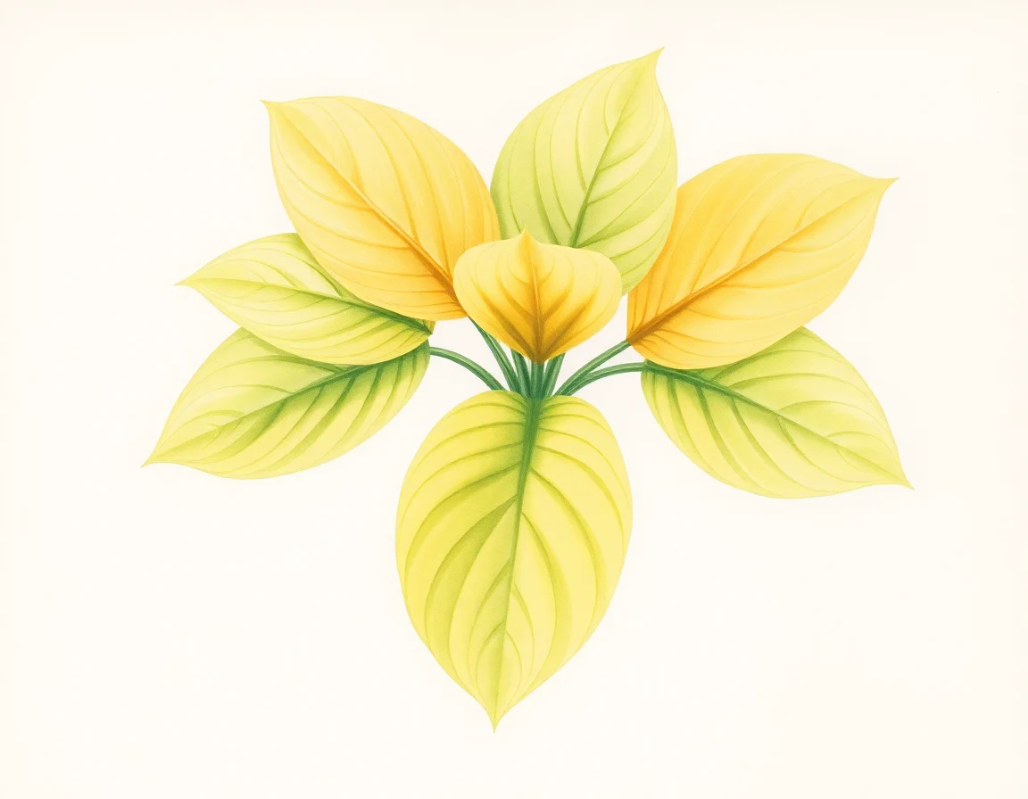 Watercolor illustration of Hosta 'Galaxy Light'