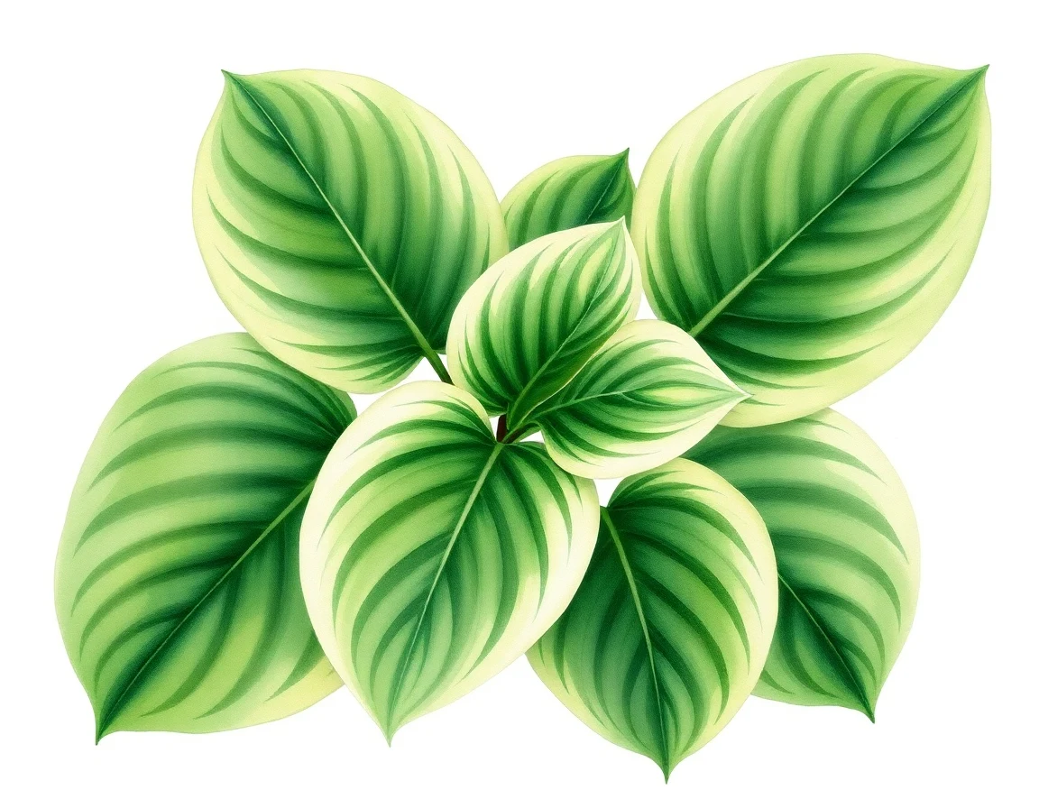 Watercolor illustration of Hosta 'Galetta'