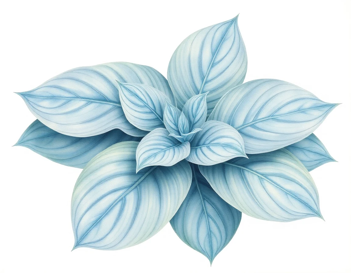 Watercolor illustration of Hosta 'Gallant Heart'