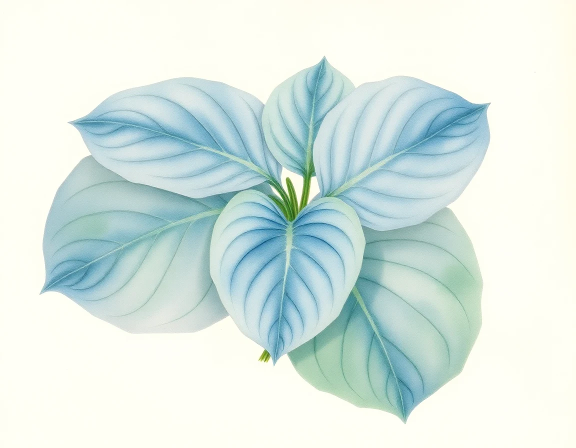 Watercolor illustration of Hosta 'Gandalf'