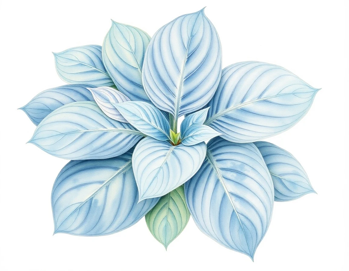 Watercolor illustration of Hosta 'Garden Magic'