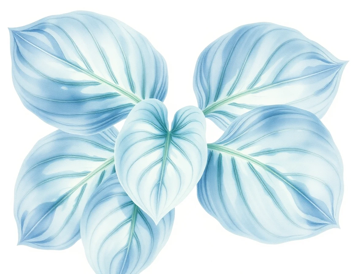 Watercolor illustration of Hosta 'Gary Rivera'