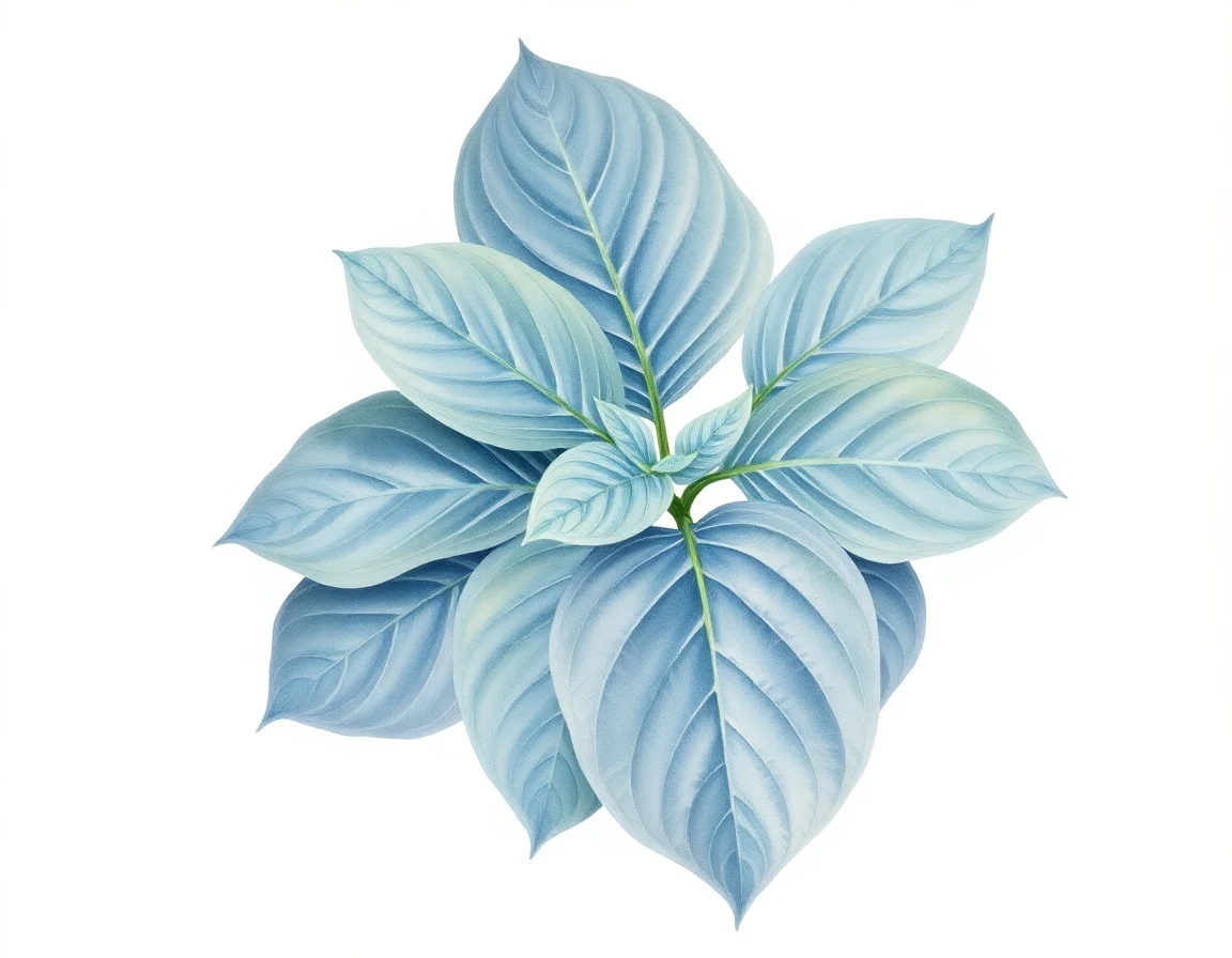 Watercolor illustration of Hosta 'Gathering of Eagles'