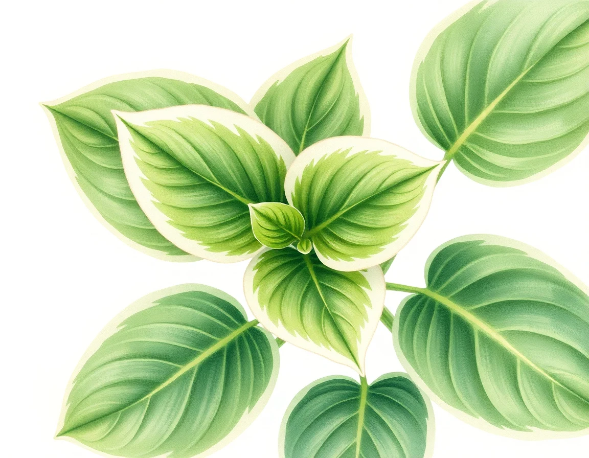 Watercolor illustration of Hosta 'Gay Blade'