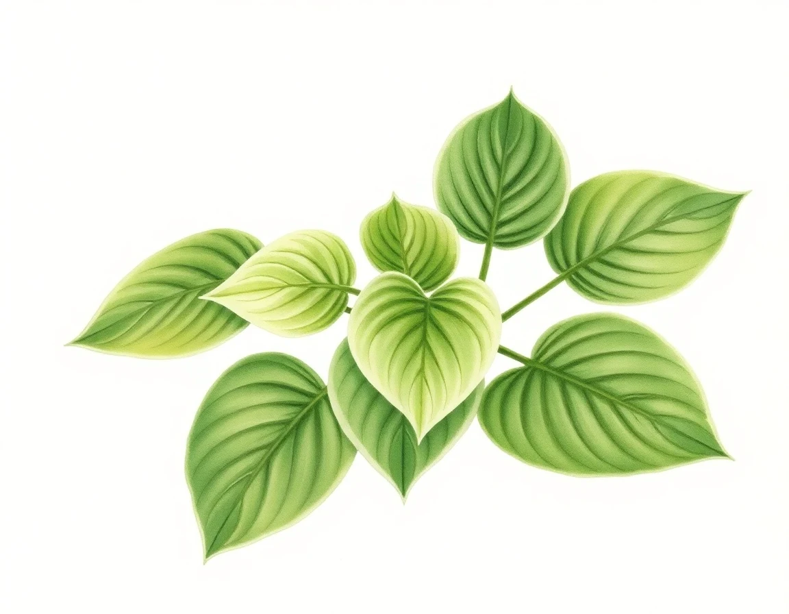 Watercolor illustration of Hosta 'Gay Nineties'