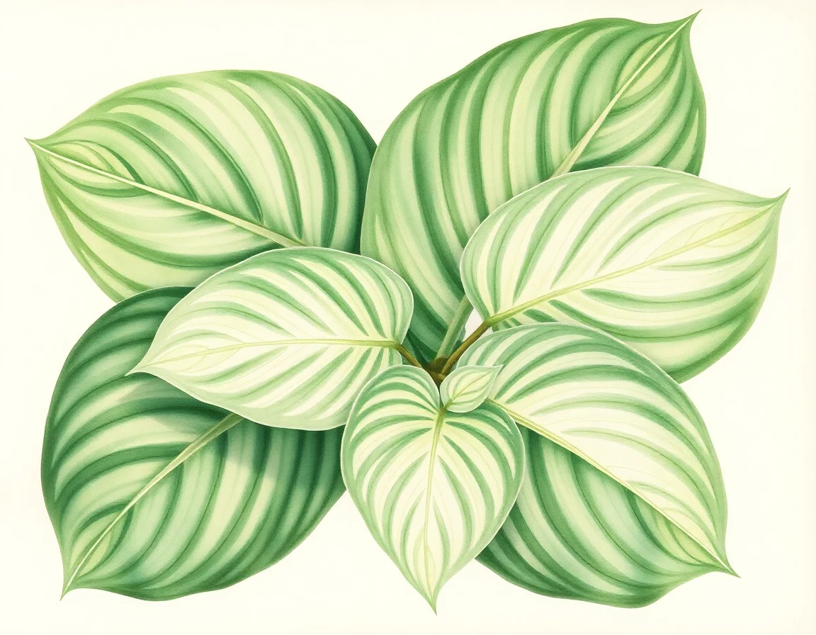 Watercolor illustration of Hosta 'Gaynor Miller'