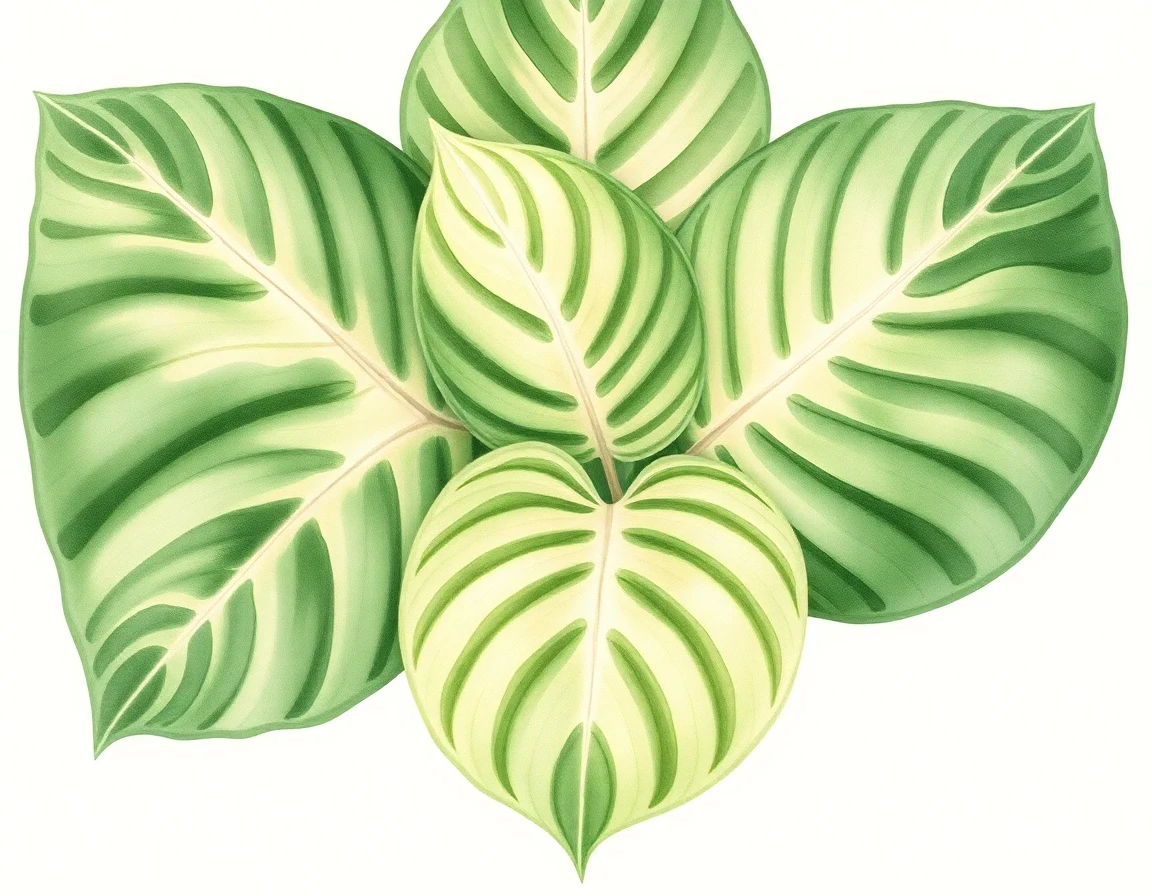 Watercolor illustration of Hosta 'Gemini'