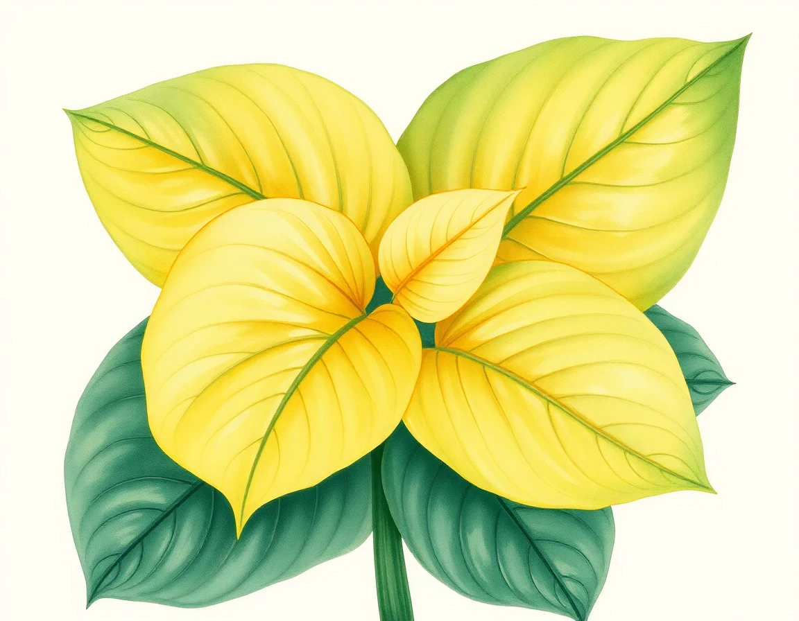 Watercolor illustration of Hosta 'Georgia Sunrise'