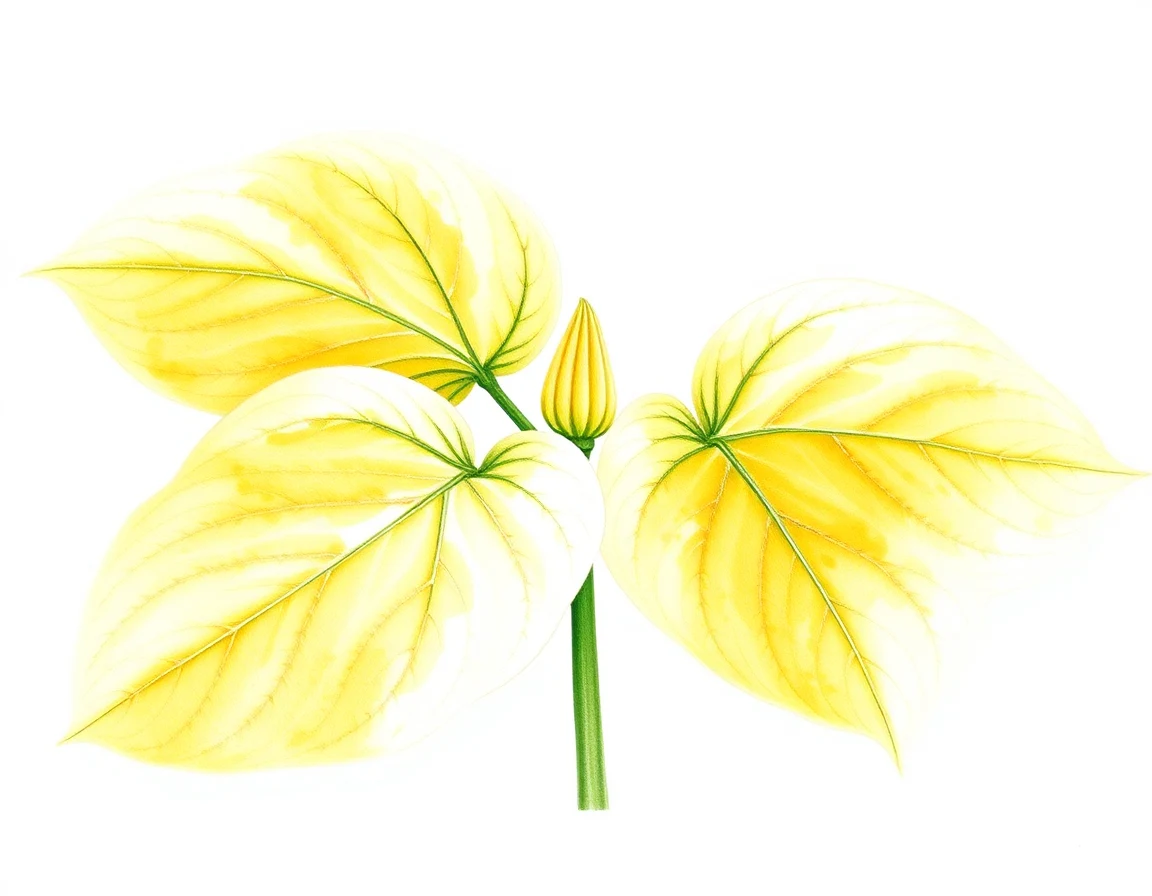 Watercolor illustration of Hosta 'Giant Streaker'