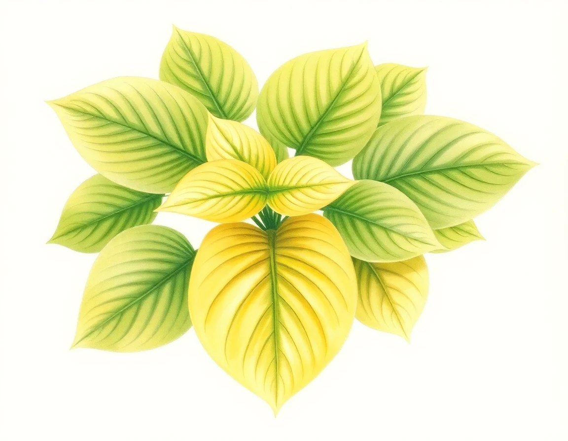 Watercolor illustration of Hosta 'Giantland Mouse Cheese'