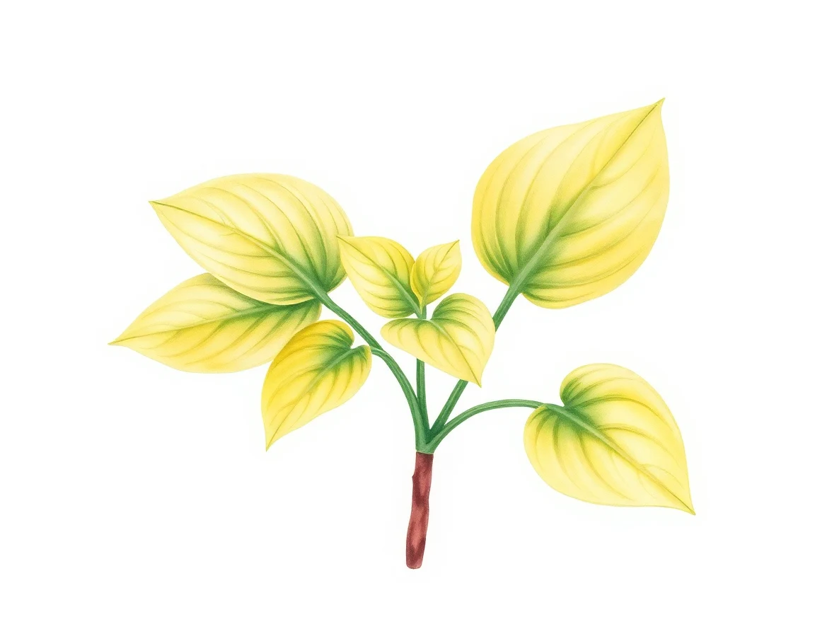 Watercolor illustration of Hosta 'Giantland Sunny Mouse Ears'