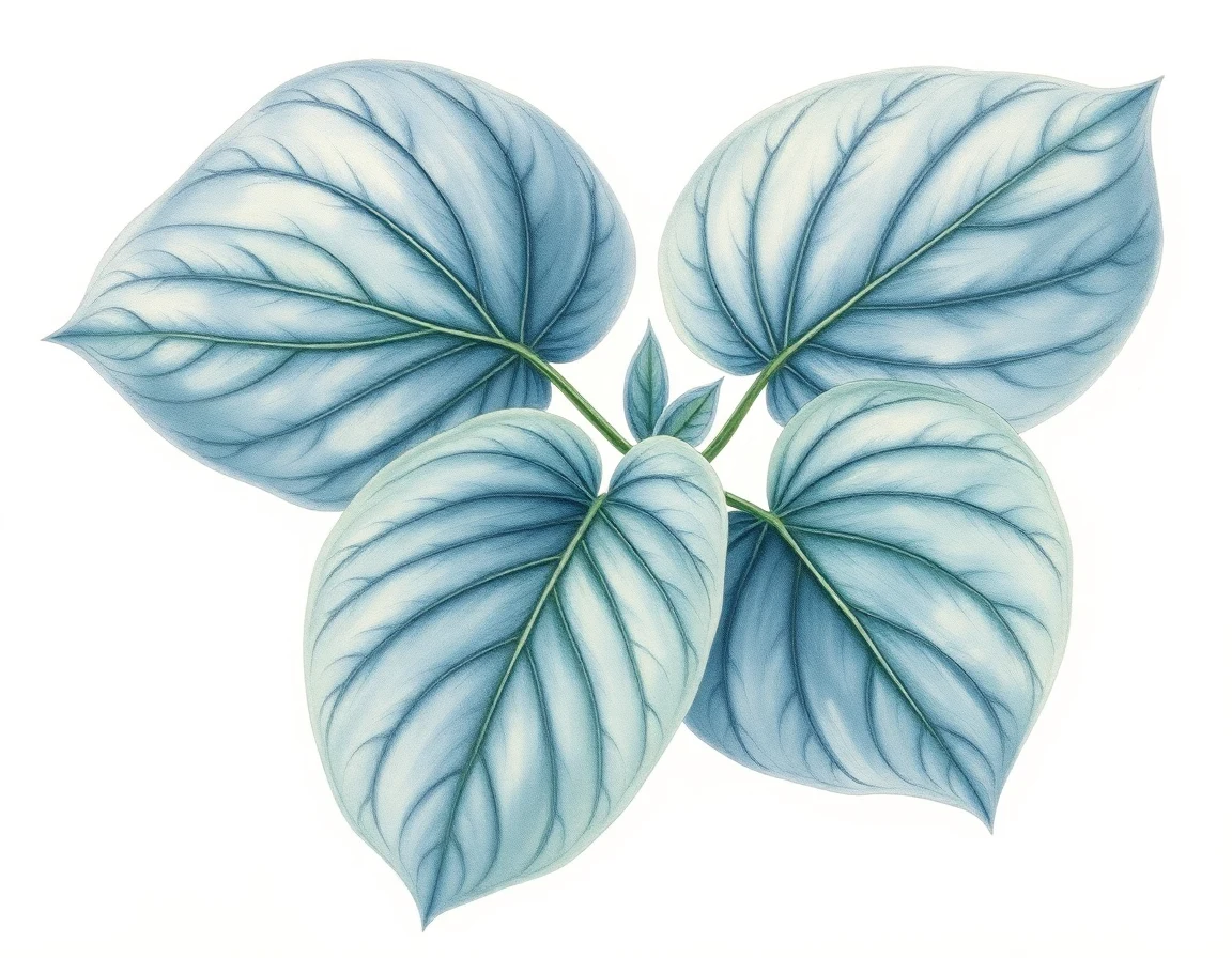Watercolor illustration of Hosta 'Gil Jones'