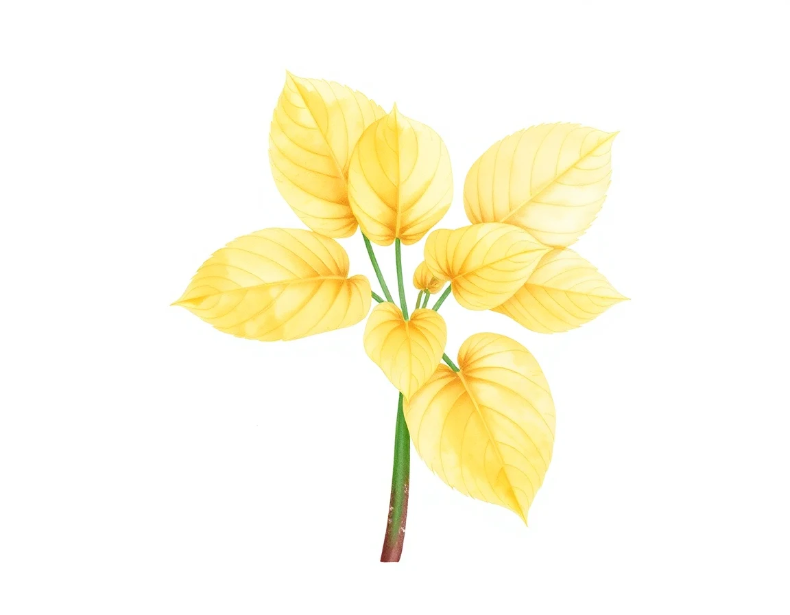 Watercolor illustration of Hosta 'Gilded Tiara'