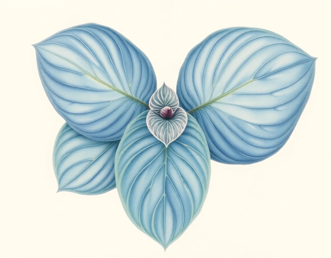 Watercolor illustration of Hosta 'Glacial Lake'