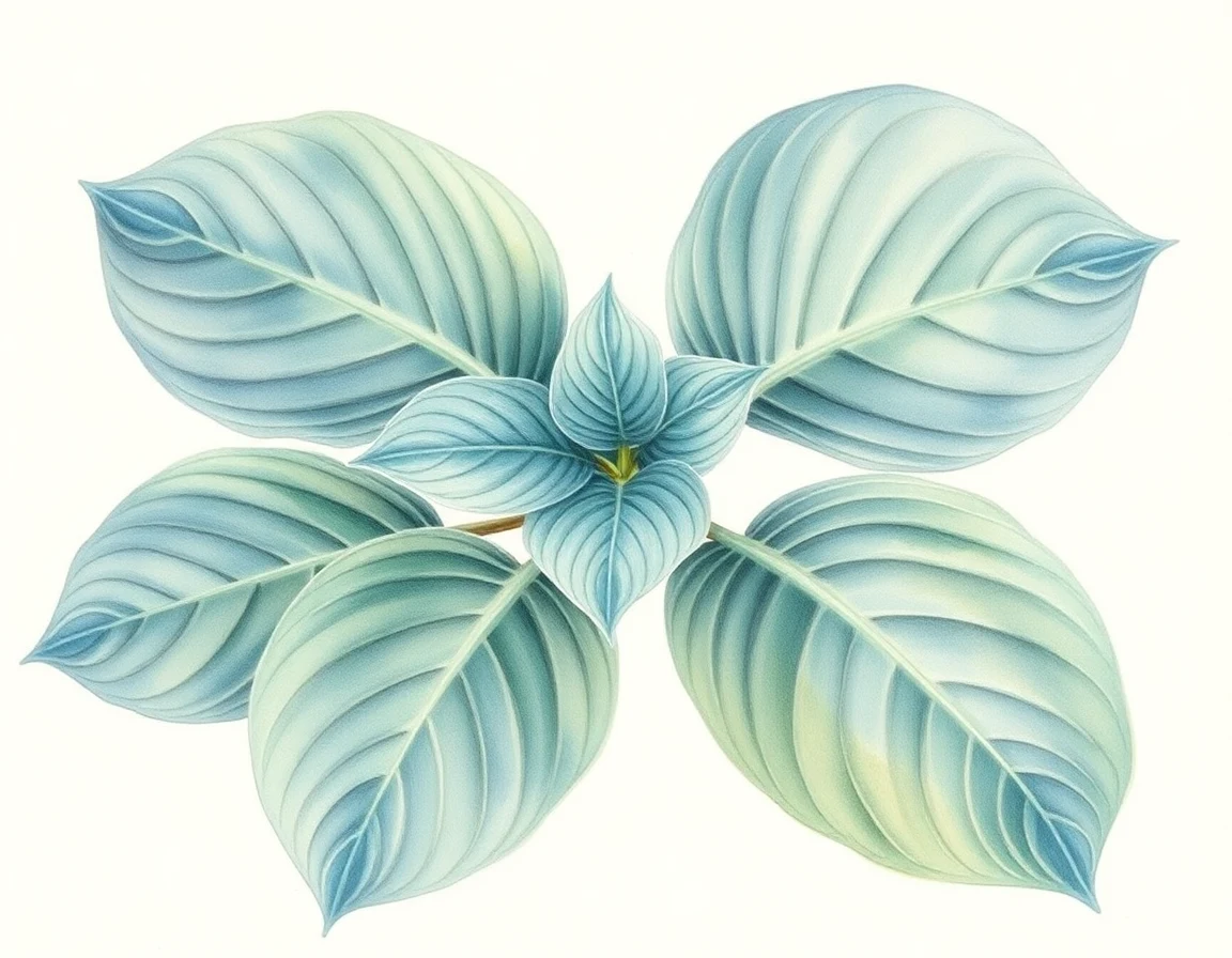 Watercolor illustration of Hosta 'Goat Hollow'