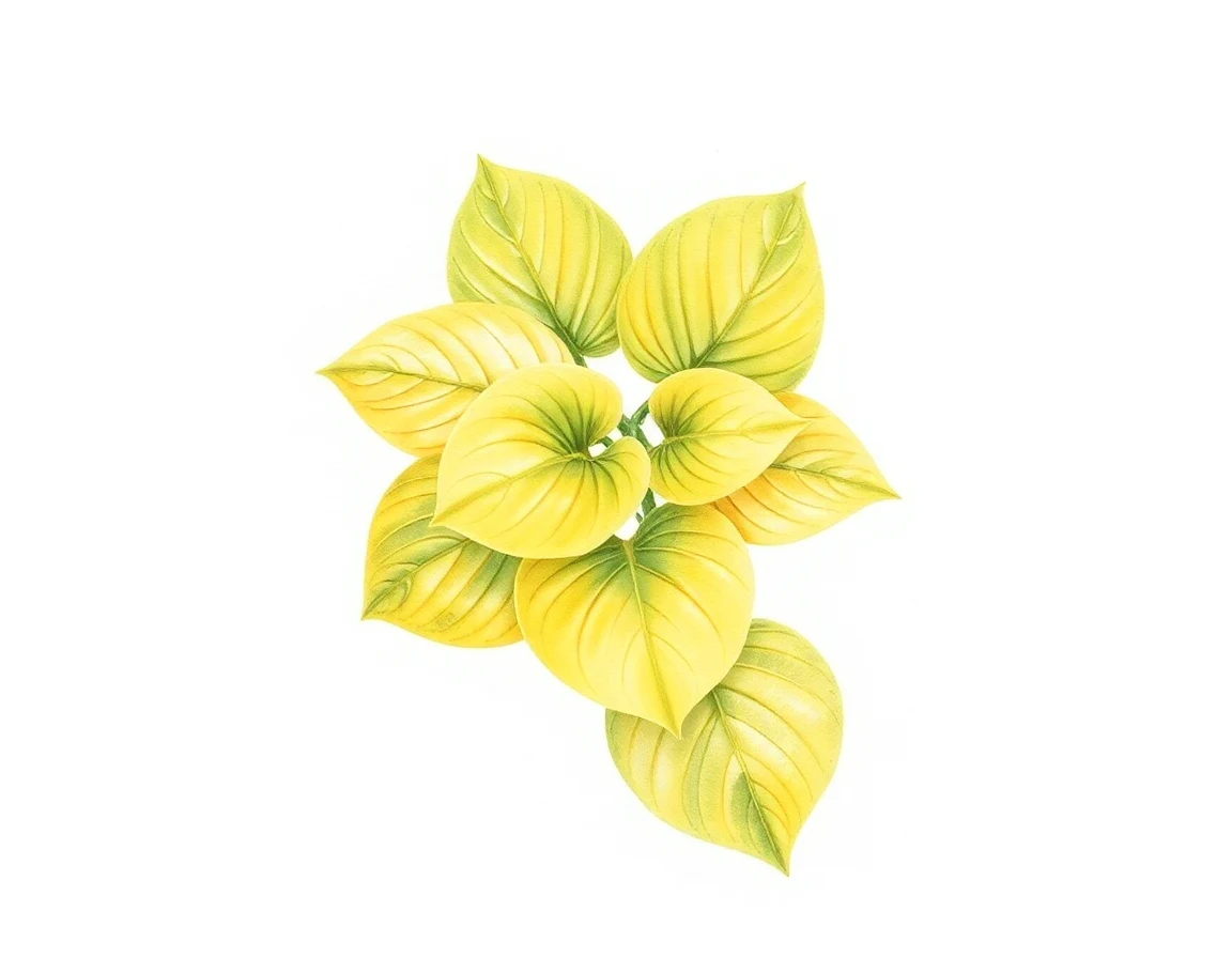 Watercolor illustration of Hosta 'Gold Coast'