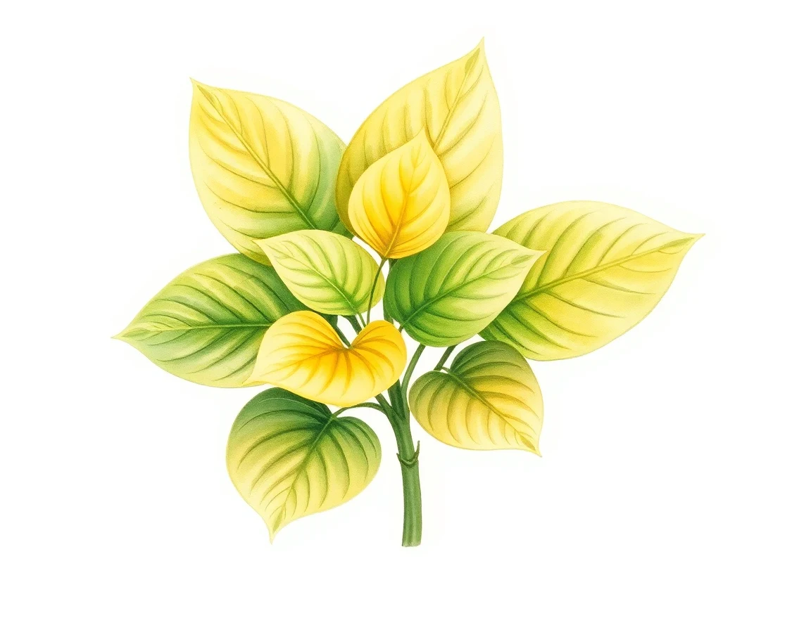 Watercolor illustration of Hosta 'Gold Edger Supreme'