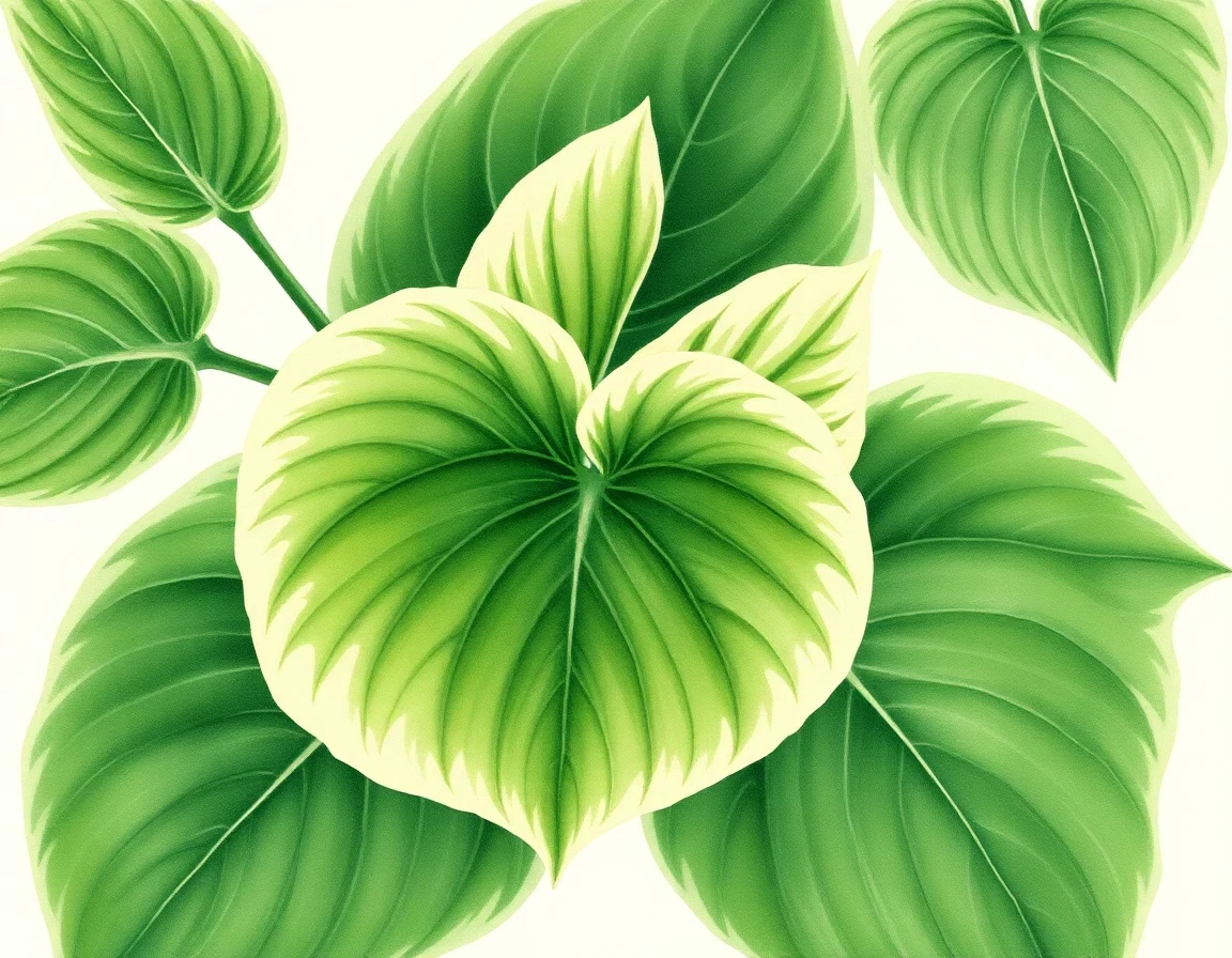 Watercolor illustration of Hosta 'Gold Flush'