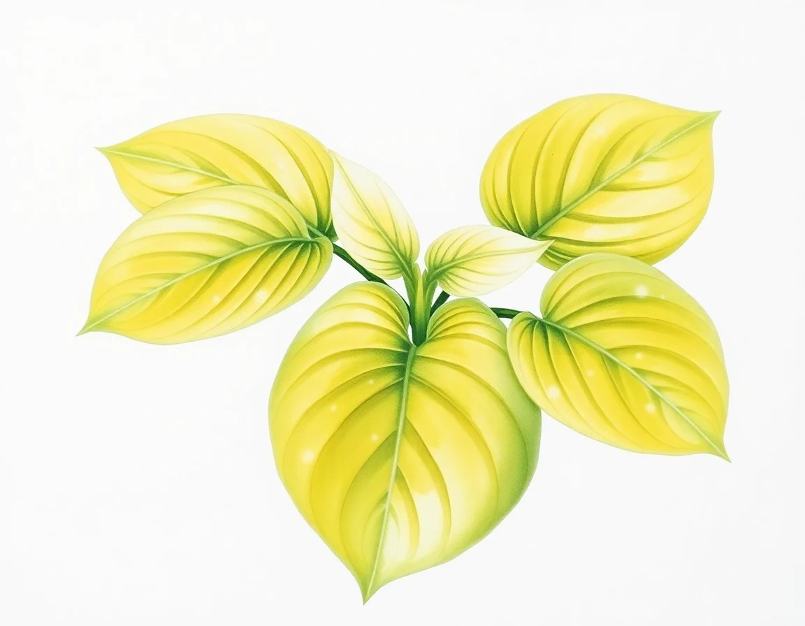 Watercolor illustration of Hosta 'Gold Haze'