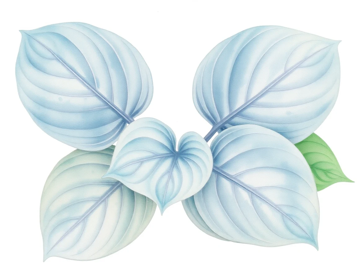 Watercolor illustration of Hosta 'Gold Seer'