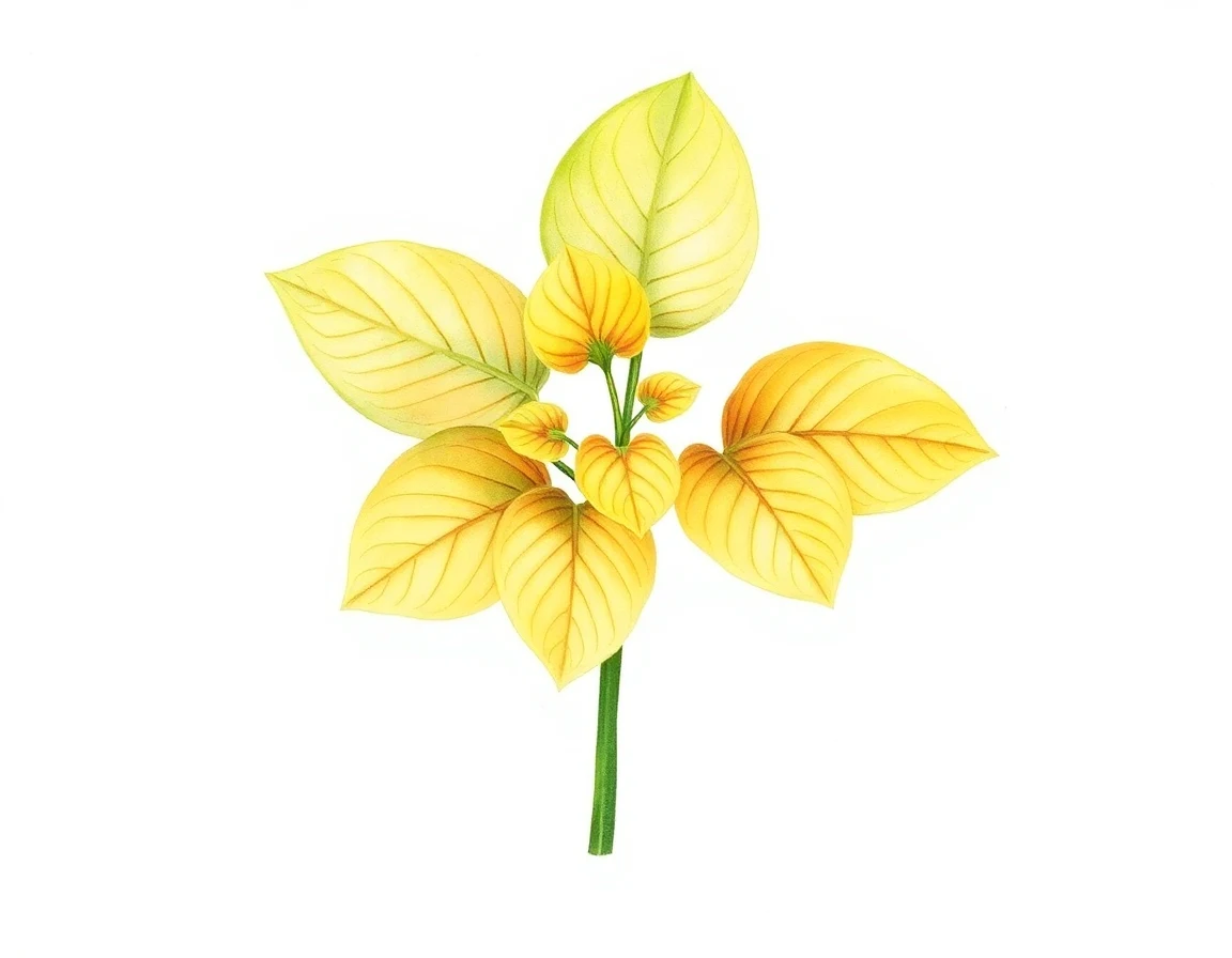 Watercolor illustration of Hosta 'Gold Waves'