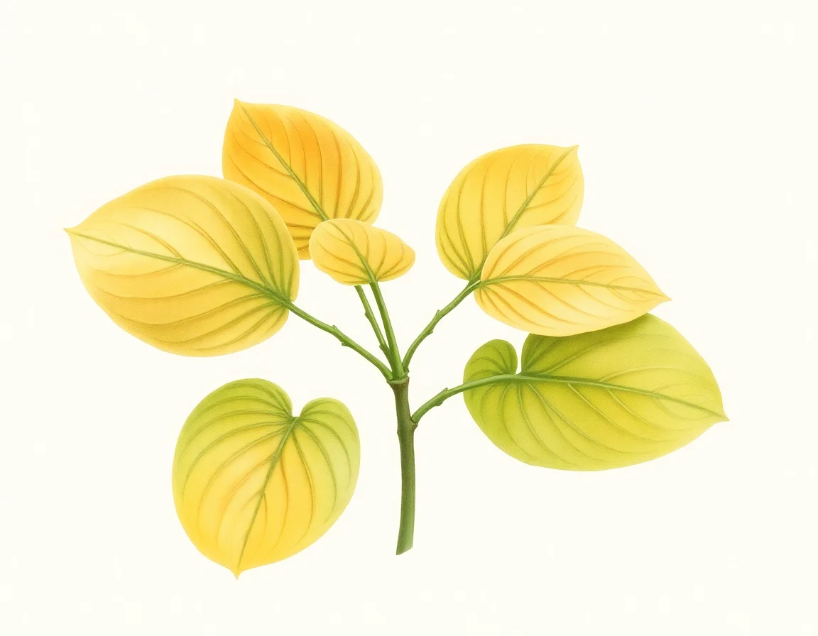 Watercolor illustration of Hosta 'Golden Arrow'