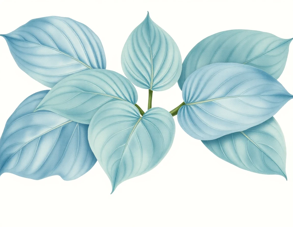 Watercolor illustration of Hosta 'Golden Friendship'