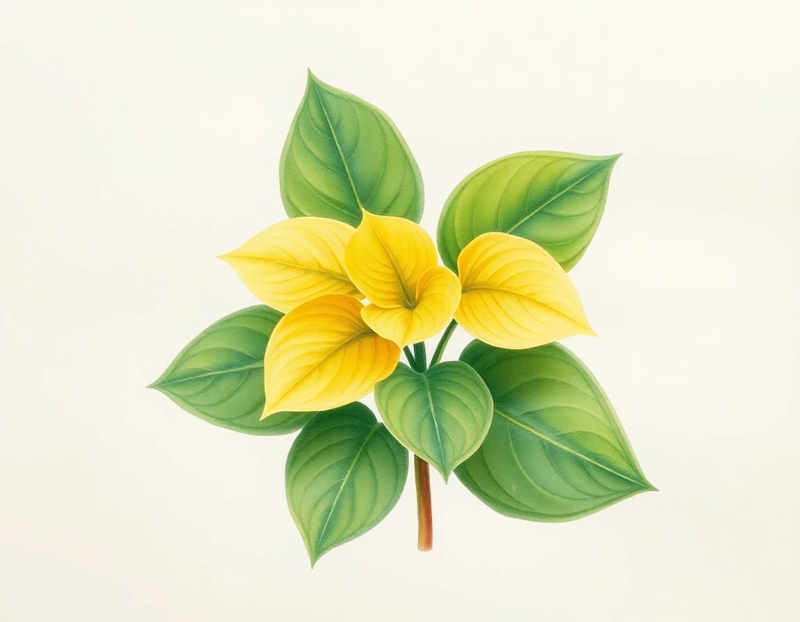 Watercolor illustration of Hosta 'Golden Gem'