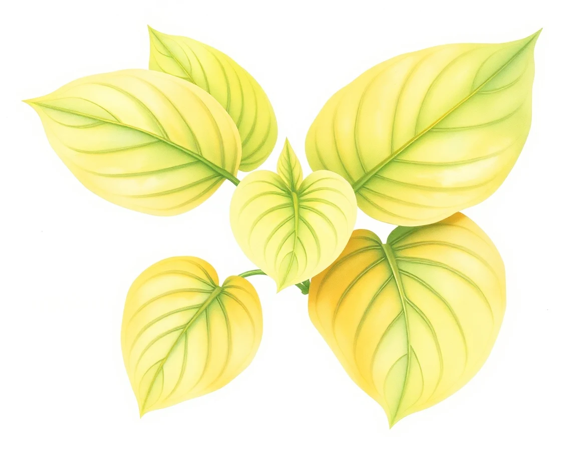 Watercolor illustration of Hosta 'Golden Medallion'