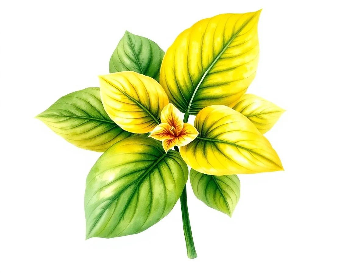 Watercolor illustration of Hosta 'Golden Plum'
