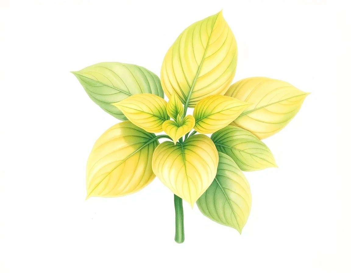Watercolor illustration of Hosta 'Golden Prayers'