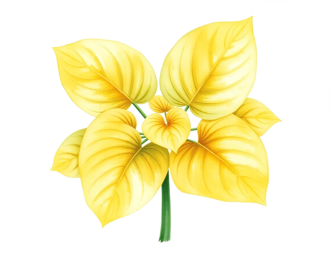 Watercolor illustration of Hosta 'Golden Rajah'