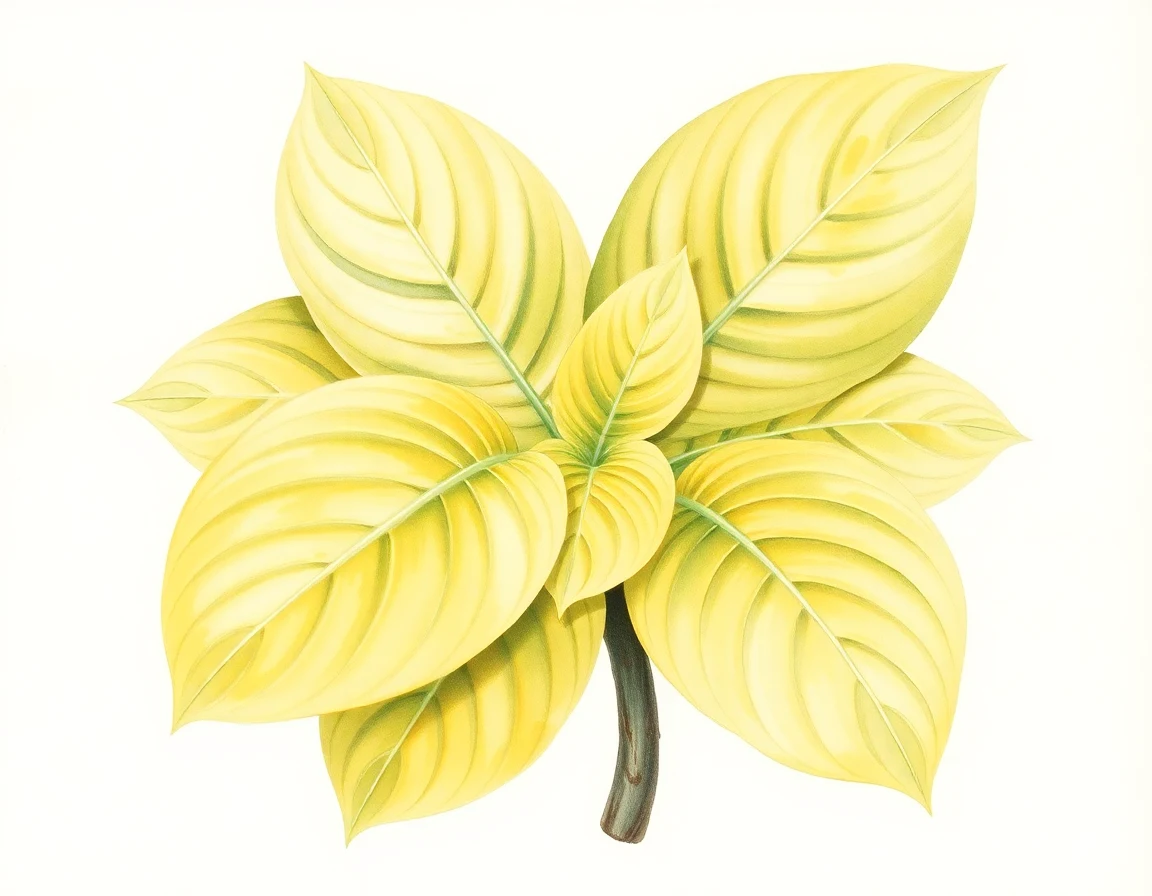 Watercolor illustration of Hosta 'Golden Ripples'