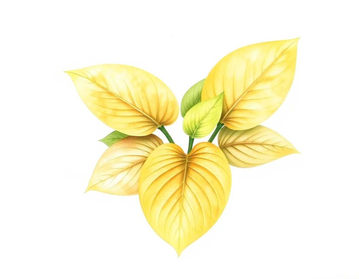 Watercolor illustration of Hosta 'Golden Ruffles'