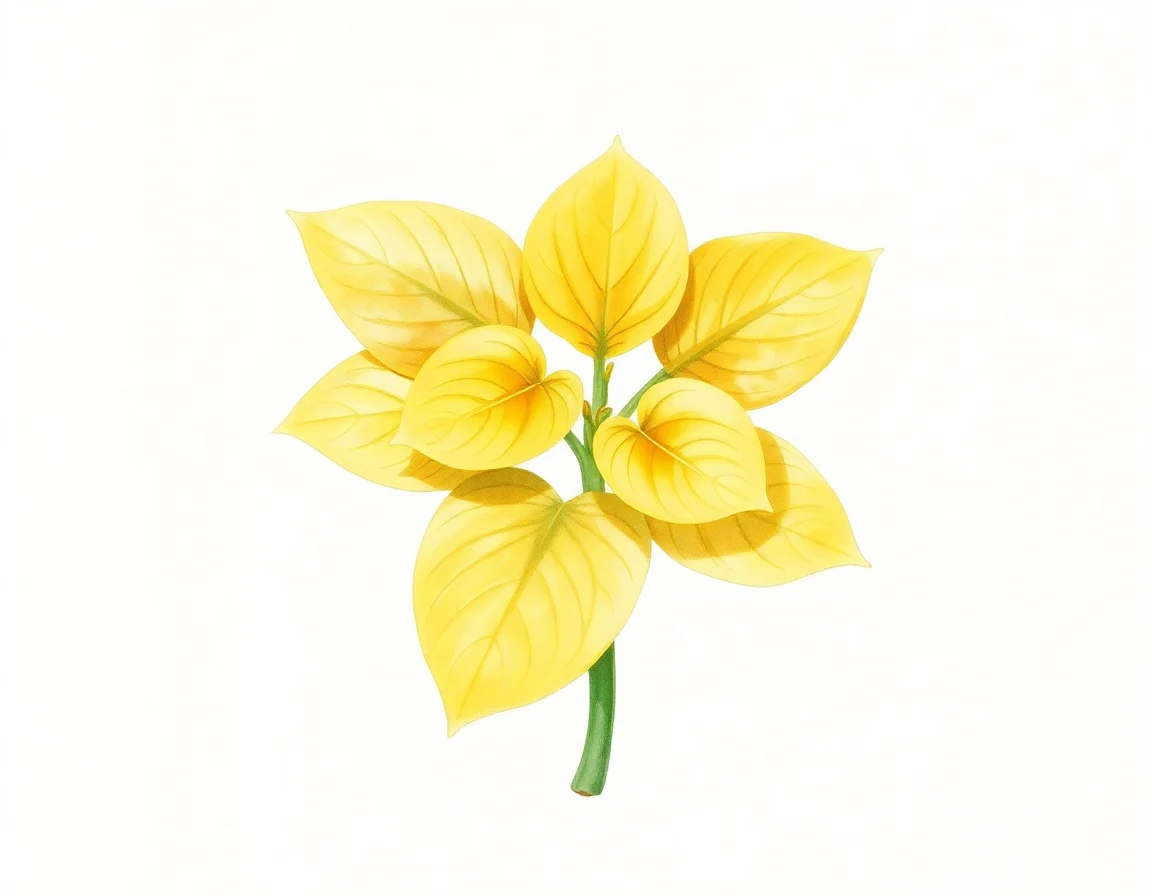 Watercolor illustration of Hosta 'Golden Spades'