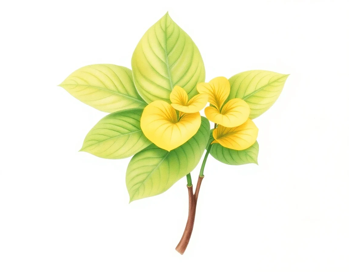 Watercolor illustration of Hosta 'Golden Torch'