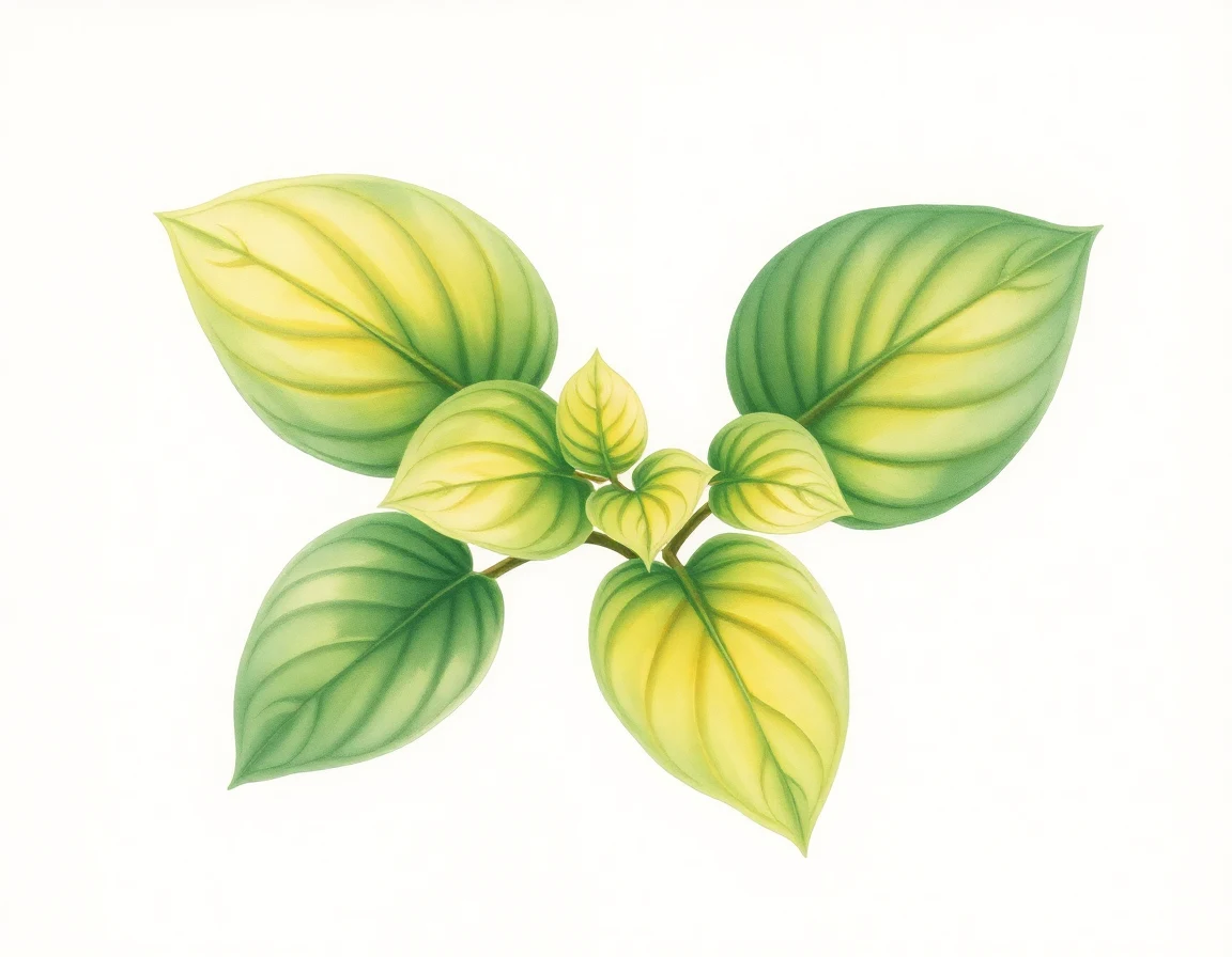 Watercolor illustration of Hosta 'Golden Wampum'