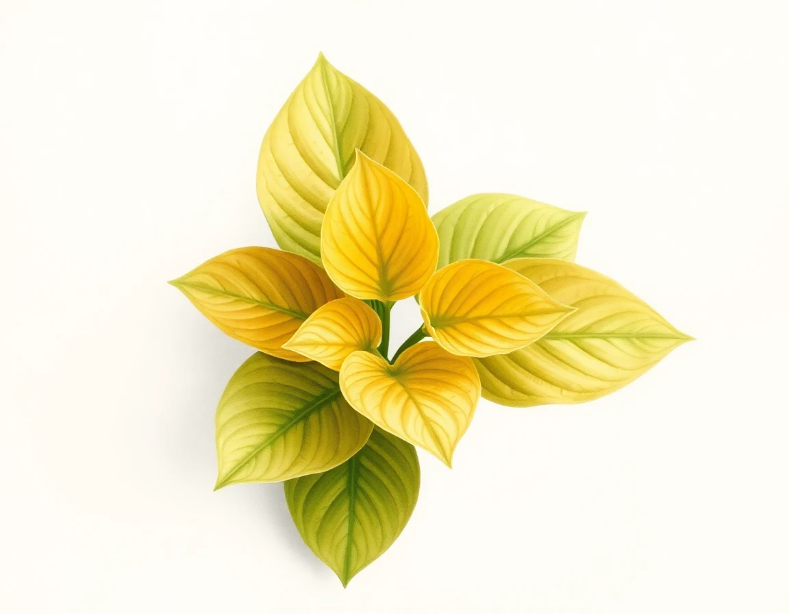 Watercolor illustration of Hosta 'Goldfinger'