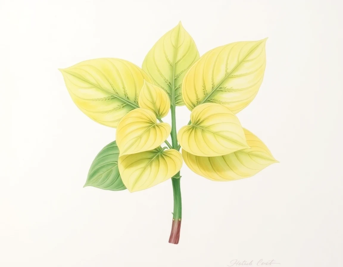 Watercolor illustration of Hosta 'Goldilocks'