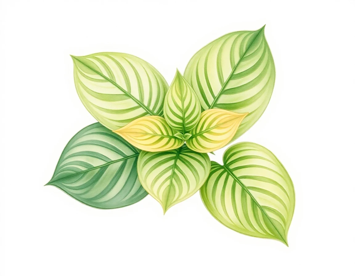 Watercolor illustration of Hosta 'Gorgon'
