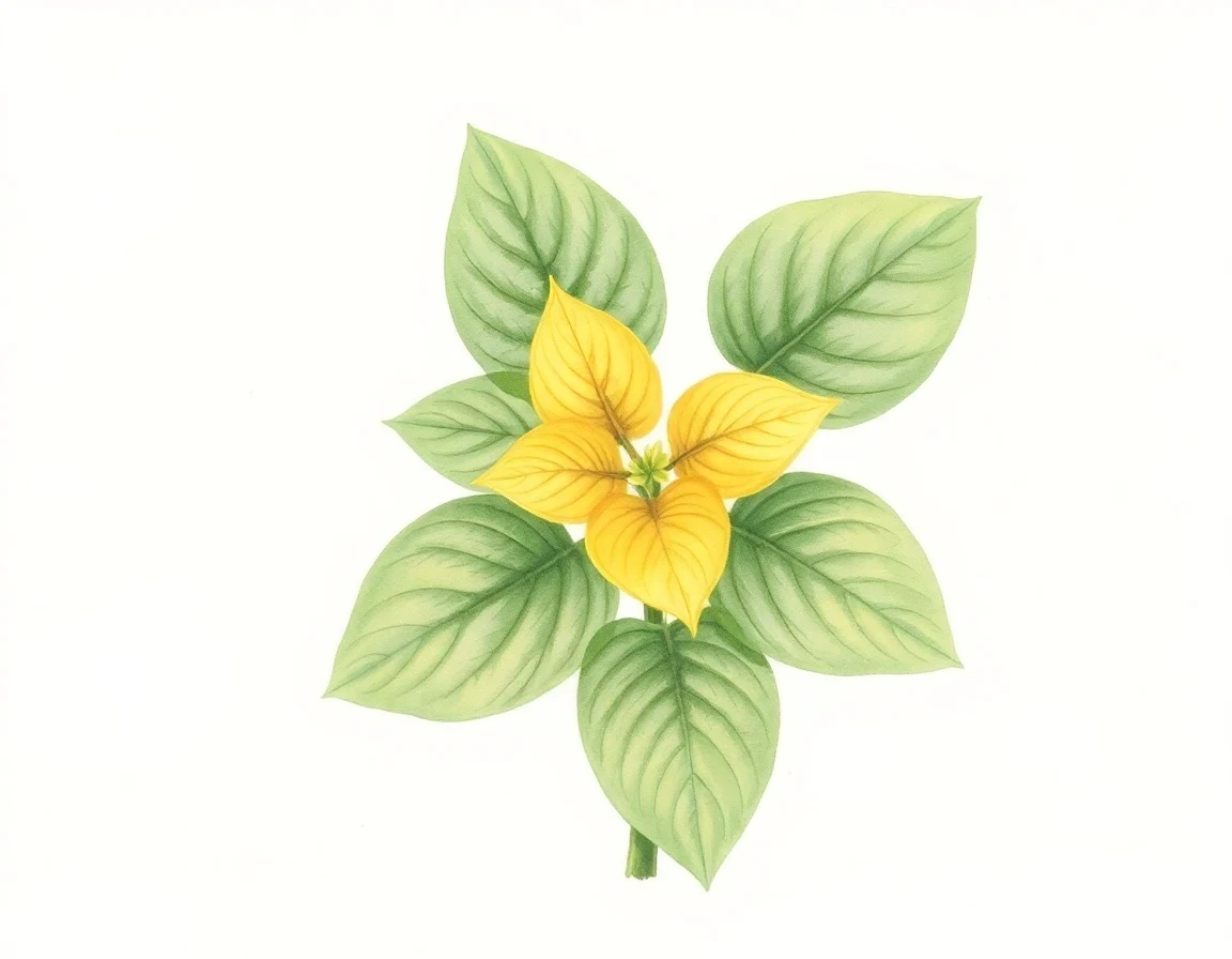 Watercolor illustration of Hosta 'Granary Gold'